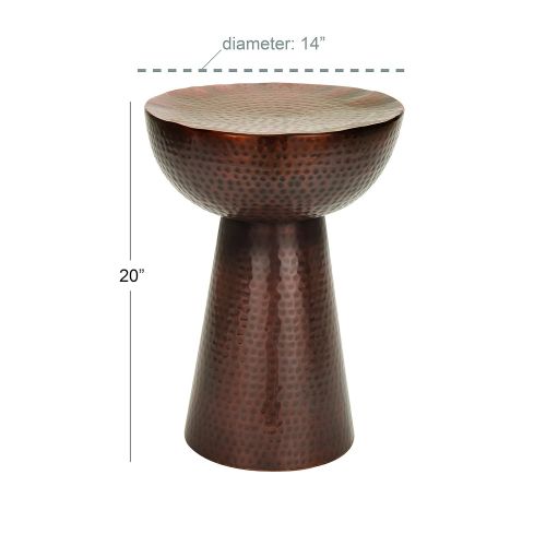  Deco 79 Metal Bronze Stool, 20 by 14-Inch