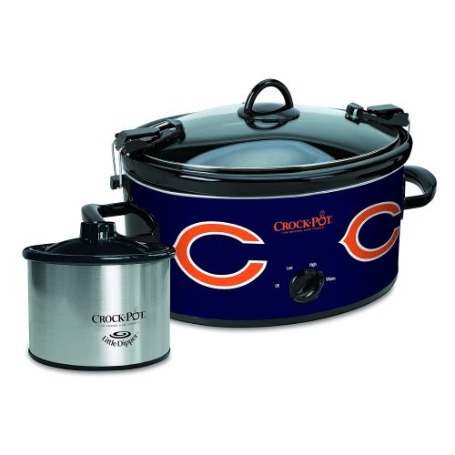 크록팟 Crock-Pot Chicago Bears NFL Cook & Carry Slow Cooker with Bonus 16-ounce Little Dipper Food Warmer