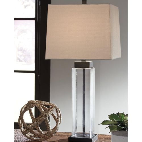  Signature Design by Ashley Ashley Furniture Signature Design - Alvaro Table Lamp - Set of 2 - ClearBronze Finish