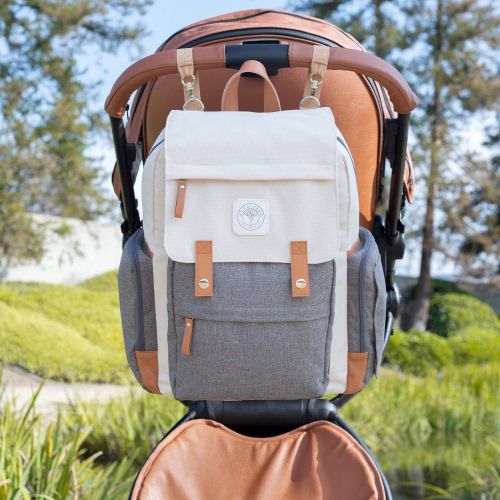  Baby On-The-Go Diaper Backpack by Huggleboo - Large Diaper Bag with Wipes Pocket, Stroller Straps, Changing Pad and Insulated Pockets - Waterproof Canvas - Unisex Design for Moms,