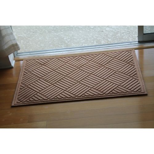  A1 Home Collections A1HCPR18-EP02 Doormat Parquet Eco-Poly Indoor/Outdoor Mat with Anti Slip Fabric Finish, Light Brown