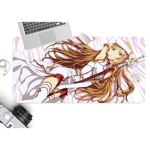  3D Sword Art Online Yuuki Asuna 625 Japan Anime Game Non-Slip Office Desk Mouse Mat Game AJ WALLPAPER US Angelia (W120cmxH60cm(47x24))