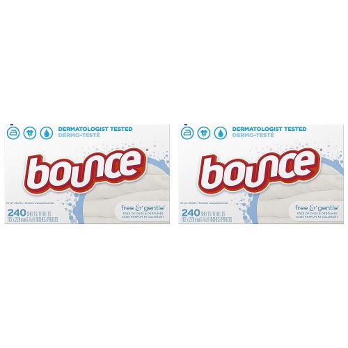 Fabric softener Bounce Fabric Softener dDotl Dryer Sheets Free & Gentle, 240 Count (2 Pack)