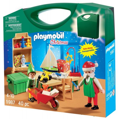 플레이모빌 PLAYMOBIL Santas Workshop Carrying Case Playset