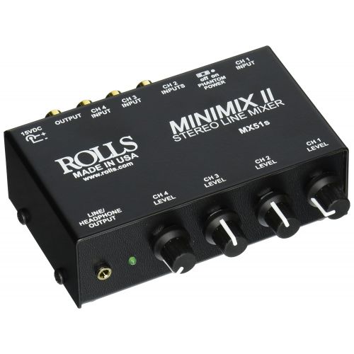  Rolls MX51S Mini Mix 2 Four-Channel Stereo Line Mixer