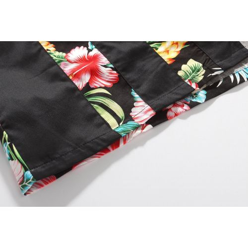  SSLR Mens Flowers Casual Button Down Short Sleeve Hawaiian Shirt