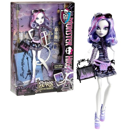 몬스터하이 Mattel Year 2012 Monster High Scaris City of Frights Series 12 Inch Doll - Catrine DeMew Daughter of Werecat with Purse and Doll Stand