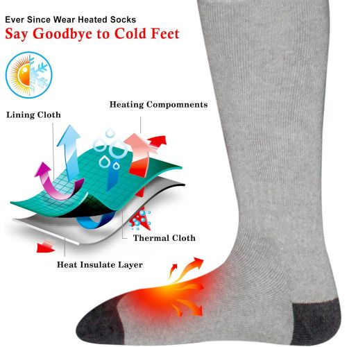  [아마존 핫딜] [아마존핫딜]Autocastle Men WomenRechargeable Electric Heated Socks Battery Heat Thermal Sox,Sports Outdoor Winter Novelty Warm Heating Sock,Climbing Hiking Skiing Foot Boot Heater Warmer(Black