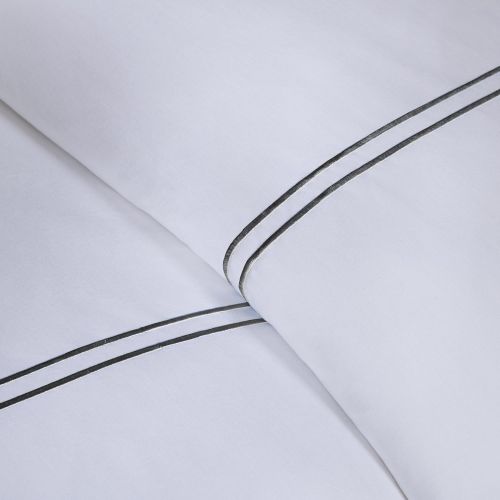  MADISON PARK SIGNATURE Luxury Collection 1000 Thread Count Embroidered Cotton Sateen 5 Piece Down Alternative Comforter Set FullQueen Black