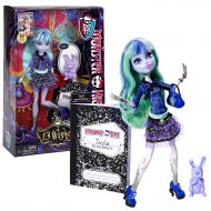 Mattel Year 2012 Monster High 13 Wishes Series 11 Inch Doll Set - TWYLA Daughter of the Boogey Man with Pet Bunny Dustin, Diary, Hairbrush, Purse and Display Stand