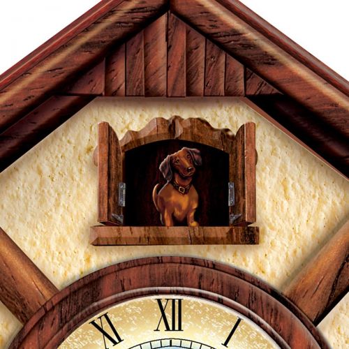  Linda Picken Delightful Dachshunds Cuckoo Clock - By The Bradford Exchange