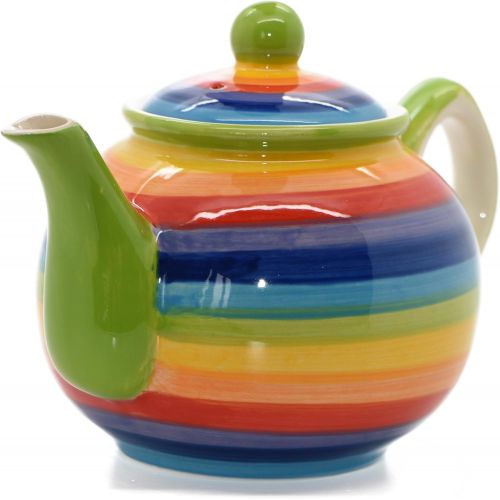  Rainbow Teekanne, Keramik, gestreift, 2Tassen
