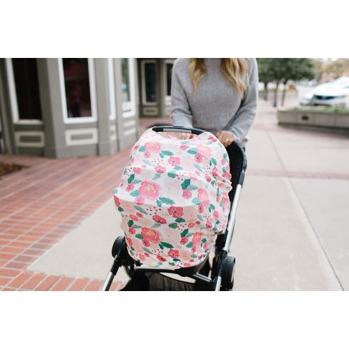  Baby Car Seat Cover Canopy and Nursing Cover Multi-Use Stretchy 5 in 1 GiftHolly by Copper Pearl