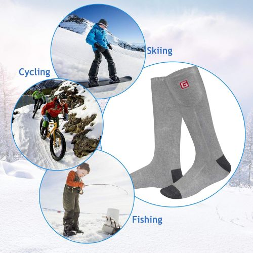  [아마존핫딜][아마존 핫딜] Autocastle Men Women Rechargeable Electric Heated Socks Battery Heat Thermal Sox,Sports Outdoor Winter Novelty Warm Heating Sock,Climbing Hiking Skiing Foot Boot Heater Warmer(Black/Grey/Navy