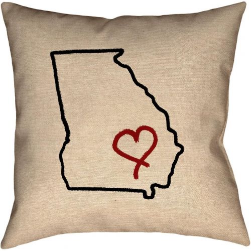  ArtVerse Katelyn Smith Georgia Love 26 x 26 Pillow-Poly Twill Double Sided Print with Concealed Zipper & Insert