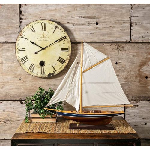  Imax 2511 Large Wall Clock with Pendulum  Vintage Style Round Wall Clock, Wall Decor for Kitchen, Office, Retro Timepiece. Home Decor Accessories
