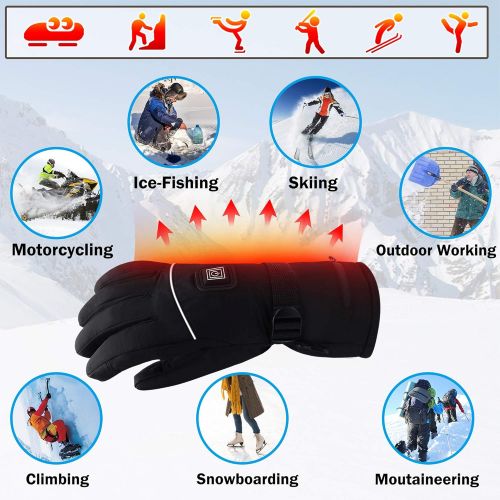  Autocastle Electric Battery Heated Gloves for Women Men,Touchscreen Texting Water-resistant Thermal Heat Gloves,Electric Battery Heated Ski Bike Motorcycle Warm Gloves Hand Warmers,Winter The