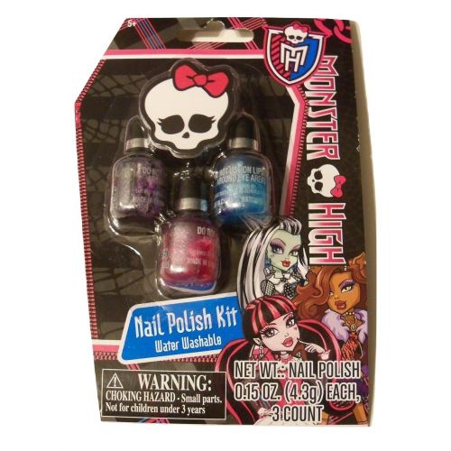  Meggans Warehouse Monster High Activity Gift Set ~ Brainy Chicks Rule (Stickerland Fun Pad, Clawesome Pens with Rope, Eraser 8 Pack, Eye Shadow, Healing Heart Eraser Set, Nail Polish Kit, Lip Kit; 7