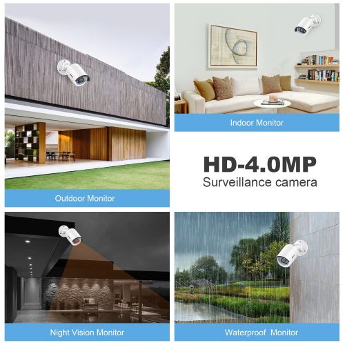  ANNKE 4.0 Megapixels POE IP Camera IndoorOoutdoor Fixed Super DayNight Vision Security Camera