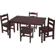 Gift Mark Rectangle Table Set with 4 Chairs, Cherry