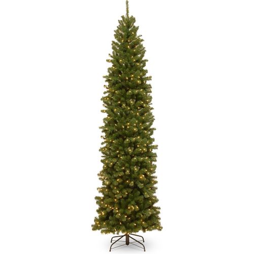  National Tree Company National Tree 6 Foot North Valley Spruce Pencil Slim Tree with 250 Clear Lights (NRV7-358-60)