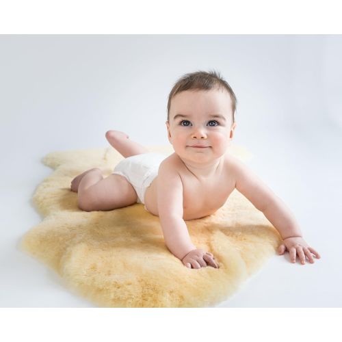  Woolino Naptime & Play Rug for Babies, 100% Natural Australian Lambskin, Hypoallergenic Sheepskin, 2 x 3 Feet, Ivory