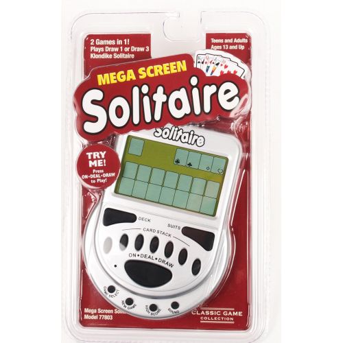  Classic Game Collection Gambling Electronic Game Pack - Mega Screen Solitaire Handheld Game & 7 in 1 Poker Handheld Game
