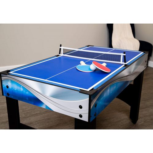  Hathaway Matrix 54-In 7-in-1 Multi Game Table with Foosball, Pool, Glide Hockey, Table Tennis, Chess, Checkers and Backgammon