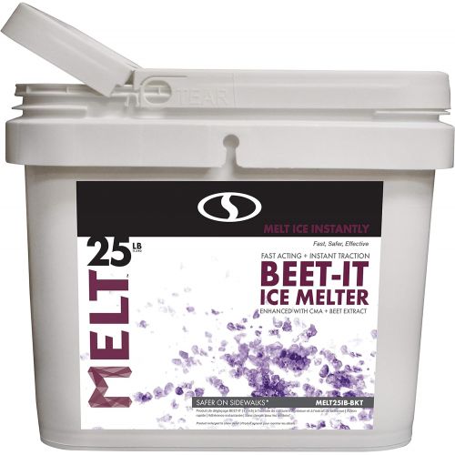  Snow Joe AZ-25-IB-BKT Melt-2-Go Natural Beet Juice Extract + CMA Enriched Ice Melter 25 lb Flip-Top Bucket with Scooper