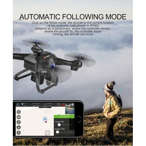  DICPOLIA Remote Control X183S 5G 1080P WiFi FPV Camera6-Axis Gyro GPS Drone LED Follow Me Large RC Quadcopter with Camera,Outdoor Racing Controllers Helicopters 4 Channnel Planes for Kids A