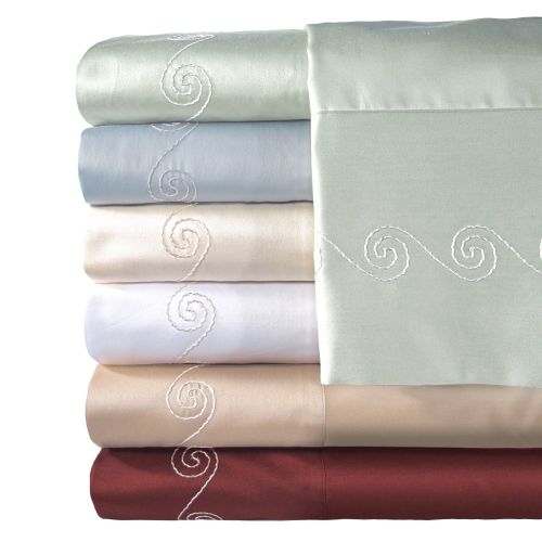  Veratex The Swirl Collection Contemporary Style 100% Egyptian Cotton Sateen 500 Thread Count Swirl Bed Sheet Set, Full, Taupe