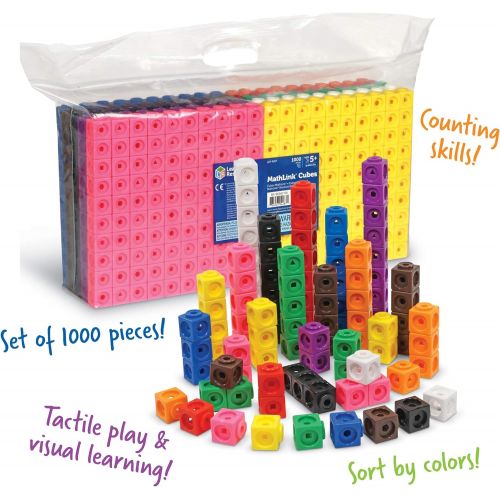  Learning Resources MathLink Cubes - Set of 1000 Cubes