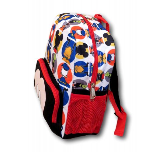  KBNL Disney Mickey Mouse Big Face All Over Backpack, 16 Inch