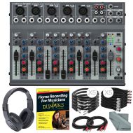 Photo Savings Behringer XENYX 1002B 10-Channel Audio Mixer and Accessory Bundle with 12X Cables + Closed-Back Headphones + Home Recording for Musicians for Dummies + Fibertique Cleaning Cloth