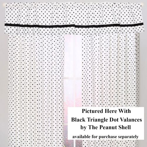  The Peanut Shell Black Triangle Dot Window Drapery Panels - Set of Two 84 by 42 Inch Panels