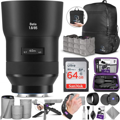  Zeiss ZEISS Batis 85mm f1.8 Lens for Sony E Mount wAdvanced Photo and Travel Bundle