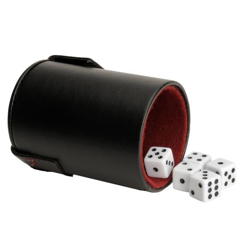  Wood Expressions WE Games Black Vinyl Dice Cup with Dice and Storage
