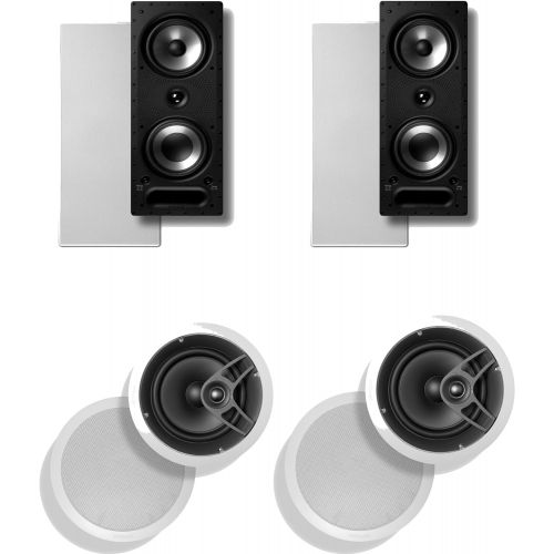  Polk Audio 265 RT 3-Way In-Wall Speaker (Pair) Plus A Polk Audio MC80 In-Ceiling Speaker (Pair)
