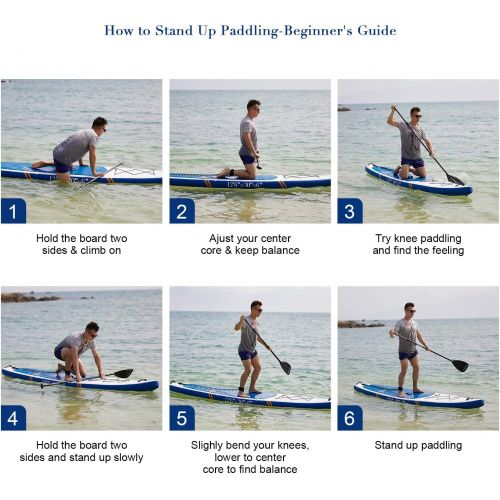인플레터블 Soopotay Inflatable SUP Stand Up Paddle Board, Inflatable SUP Board, iSUP Package with All Accessories (Racing-Navy Blue-126 x 30 x 6)