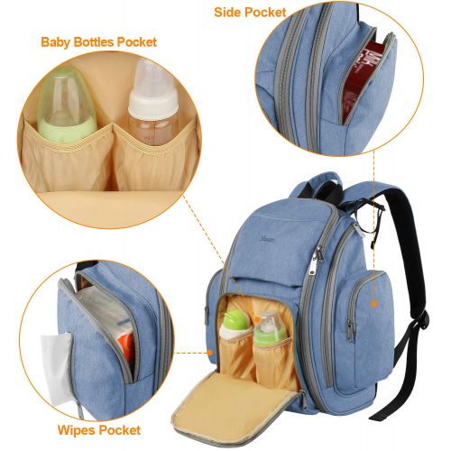  [아마존 핫딜] Mancro Diaper Bags for Boys, Large Baby Diaper Bookbag with Changing Pad, Stroller Straps, Lots of Pockets for Dad and Mom, Great Quality Organizer Waterproof Laptop Diaper Backpack for B