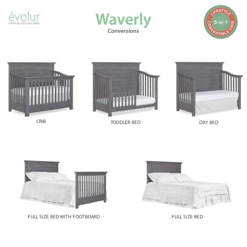  Evolur Waverly 5 in 1 Full Panel Convertible Crib