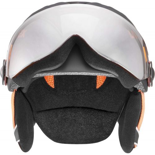  Uvex Junior Visor Pro Winter SportsSki HelmetGoggle Set - 566191 (black-orange mat - 54-56)