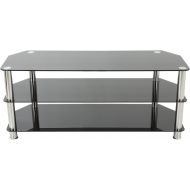AVF SDC1250-A TV Stand for Up to 60-Inch TVs, Black Glass, Chrome Legs