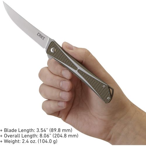 컬럼비아 Columbia River Knife & Tool CRKT Crossbones EDC Folding Pocket Knife: Gentlemans Knife, Everyday Carry, Satin Blade, IKBS Ball Bearing Pivot, Locking Liner, Brushed Aluminum Handle, Deep Carry Pocket Clip 753