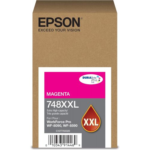 엡손 Epson 748 DURABrite Pro Extra High Capacity Black Ink Cartridge, 10000 Yield (T748XXL120)