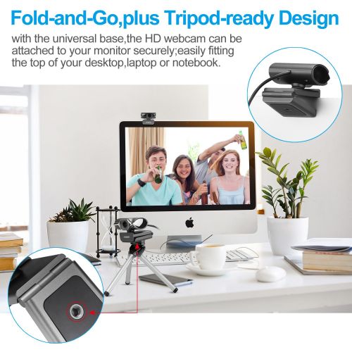  AUSDOM Webcam Streaming 1080P Ausdom Upgraded AW620 Pro Web Camera for Desktop PC Laptop Computer with Nosie Cancelling Microphone USB Plug and Play for Windows Mac Skype OBS Live Streami