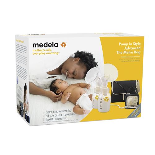 메델라 [아마존베스트]Medela Pump in Style Advanced Breast Pump with Metro Bag, Double Electric Breastpump, Portable Battery Pack, Power Supply Adapter 110v - 220v, Removable Cooler, Ice Pack & Bottles