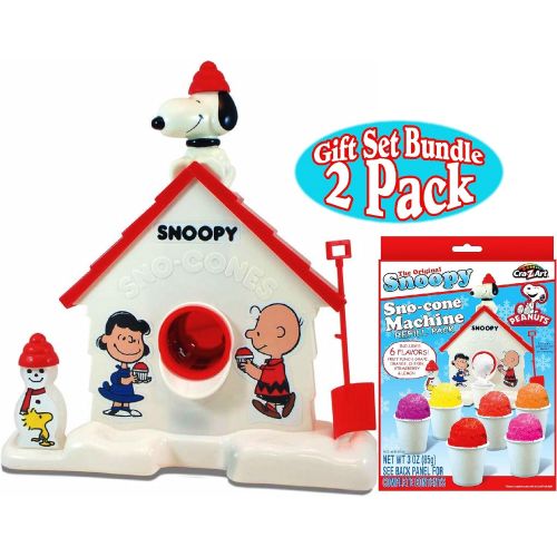  Cra-Z-Art Snoopy Original Sno-Cone (Snow Cone) Machine & Refill (3oz) Pack Gift Set Bundle - by Unknown