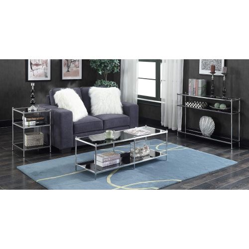 Convenience Concepts Royal Crest Collection Coffee Table, Chrome/Glass