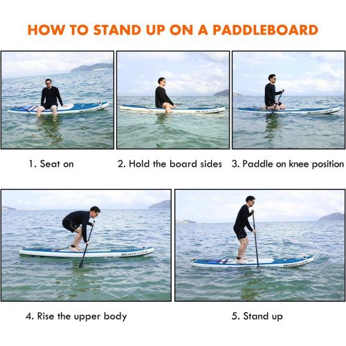  [아마존베스트]ANCHEER Inflatable Stand Up Paddle Board 10, Non-Slip Deck(6 Inches Thick), iSUP Boards Package w/Adjustable Paddle, Leash, Hand Pump and Backpack, Youth & Adult